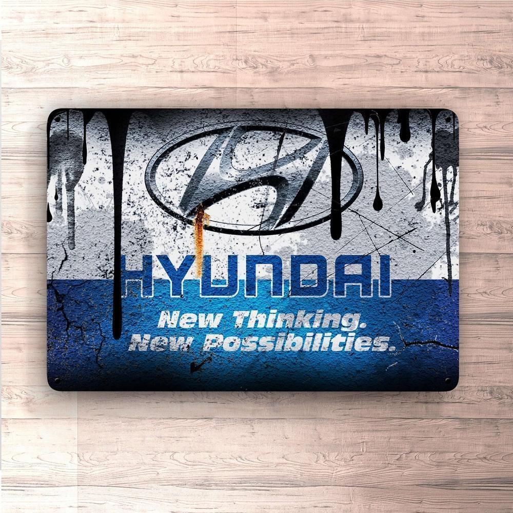 Hyundai Skilte, Musemåtte, Dørmåtte , Plakat-Skilte-Hyundai-Garage Culture Shop- garage - man cave - merchandise