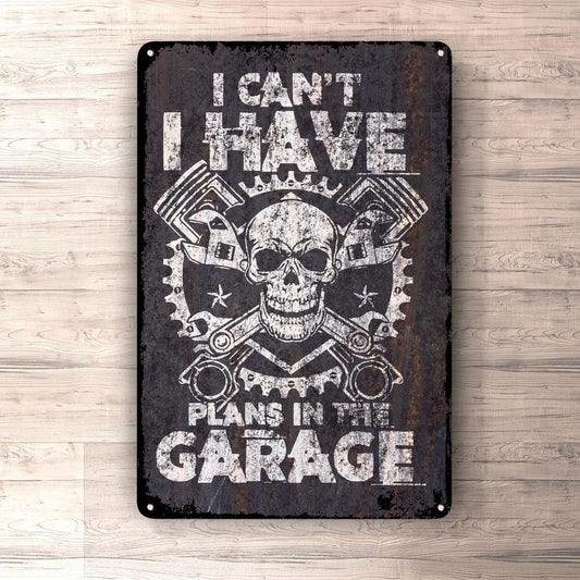 I Cant I Have Plans In The Garage Skilte, Musemåtte, Dørmåtte-Skilte-Funny Garage-Garage Culture Shop- garage - man cave - merchandise
