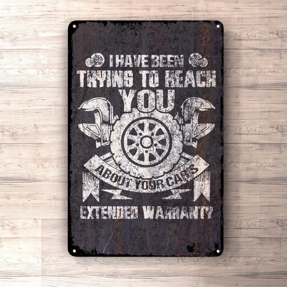 I Have Trying To Reach You About Your Cars Extended Warranty Skilte, Musemåtte, Dørmåtte , Plakat-Skilte-Funny Garage-Garage Culture Shop- garage - man cave - merchandise