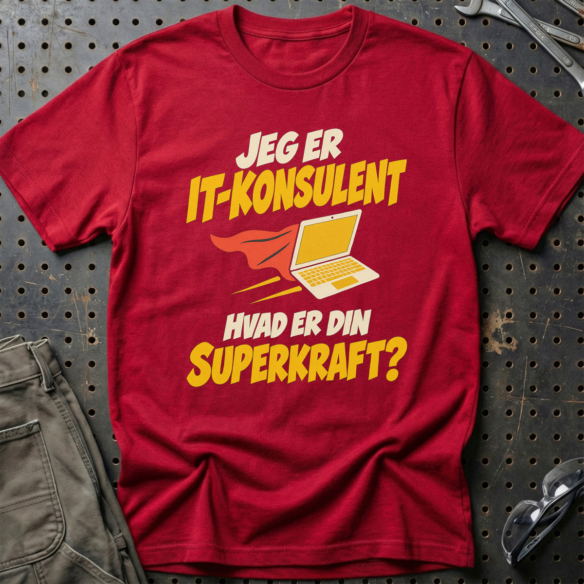
IT-konsulent – Hvad er din superkraft? – Unisex T-Shirt – Rød