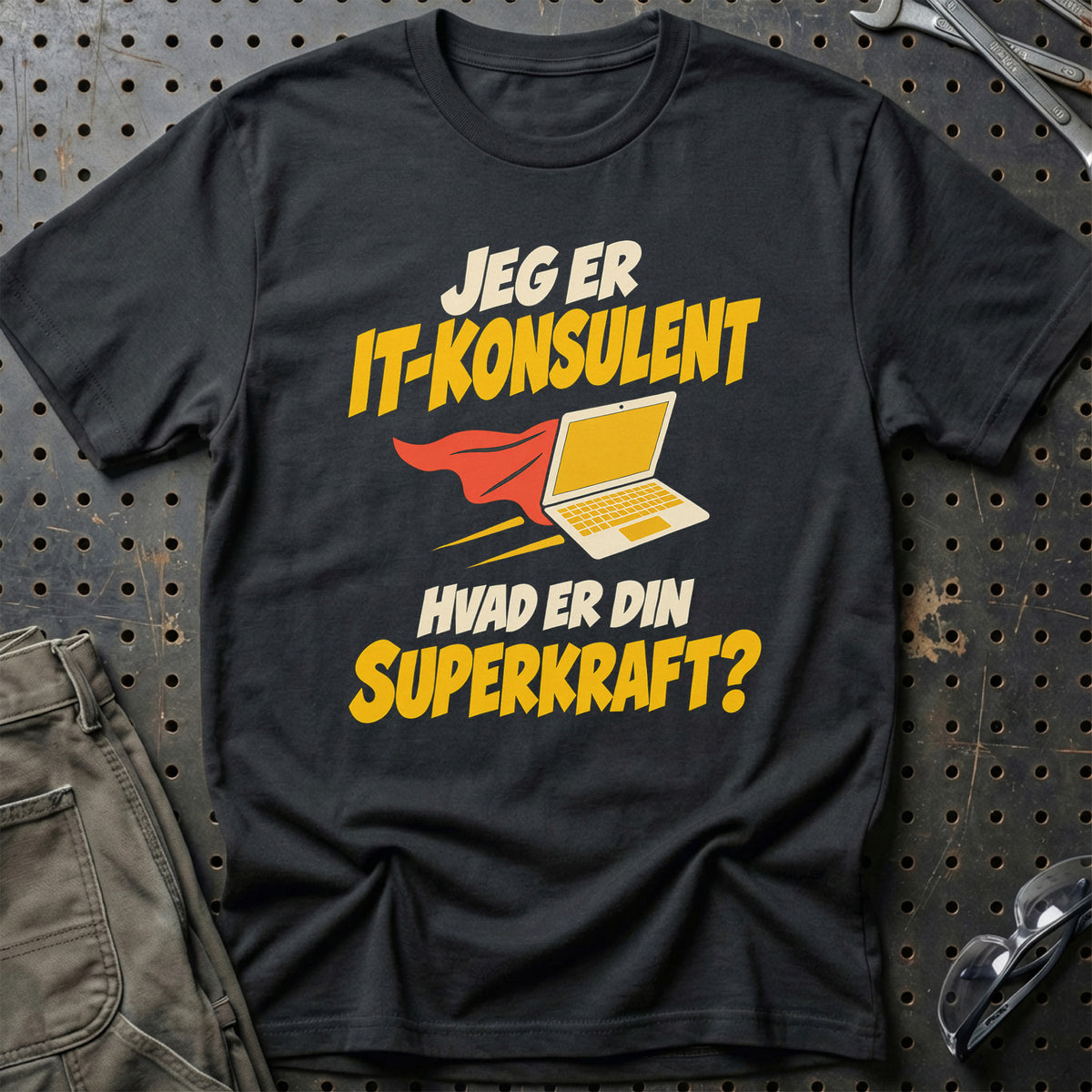 
IT-konsulent – Hvad er din superkraft? – Unisex T-Shirt – Sort