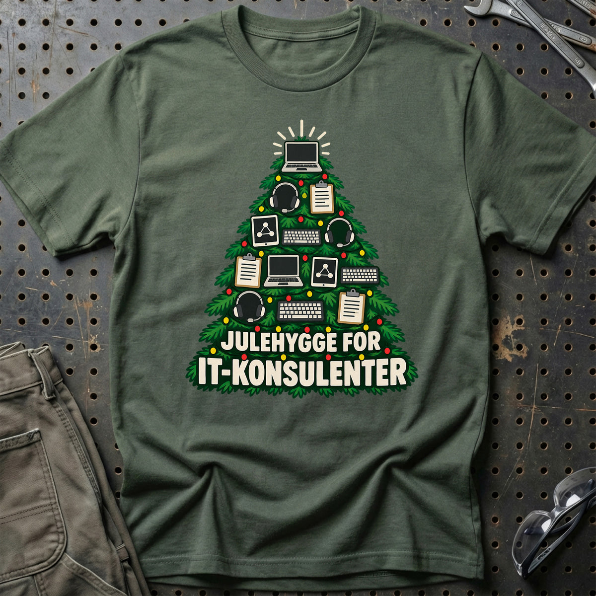 
IT-konsulent – Julehygge – Unisex T-Shirt – Grøn Militær