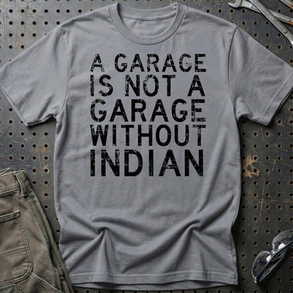 Indian - A Garage Is Not A Garage Without Indian - Unisex T-Shirt , Bomuld-Beklædning-Indian-Grå Sport-S-Garage Culture Shop- garage - man cave - merchandise
