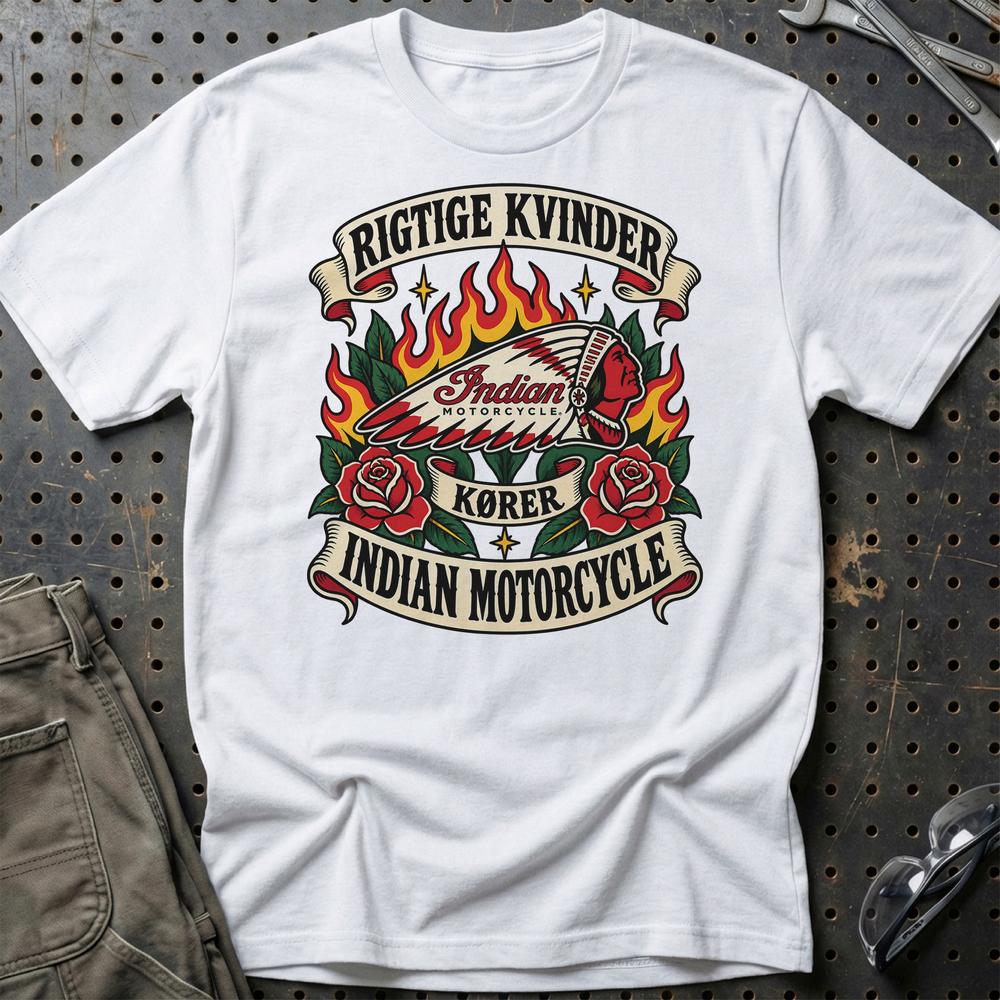 
Produktbillede af Indian Motorcycle Rigtige Kvinder Kører – Roser og Flammer T-Shirt