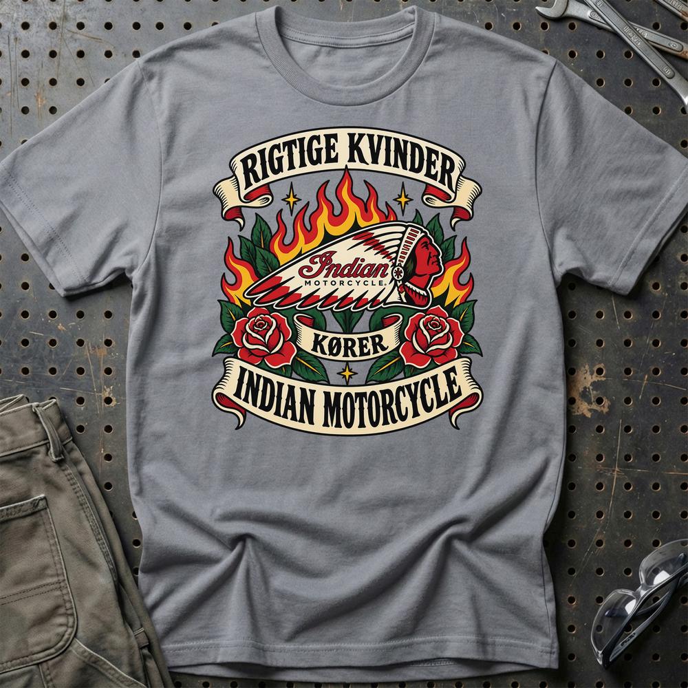 
Produktbillede af Indian Motorcycle Rigtige Kvinder Kører – Roser og Flammer T-Shirt