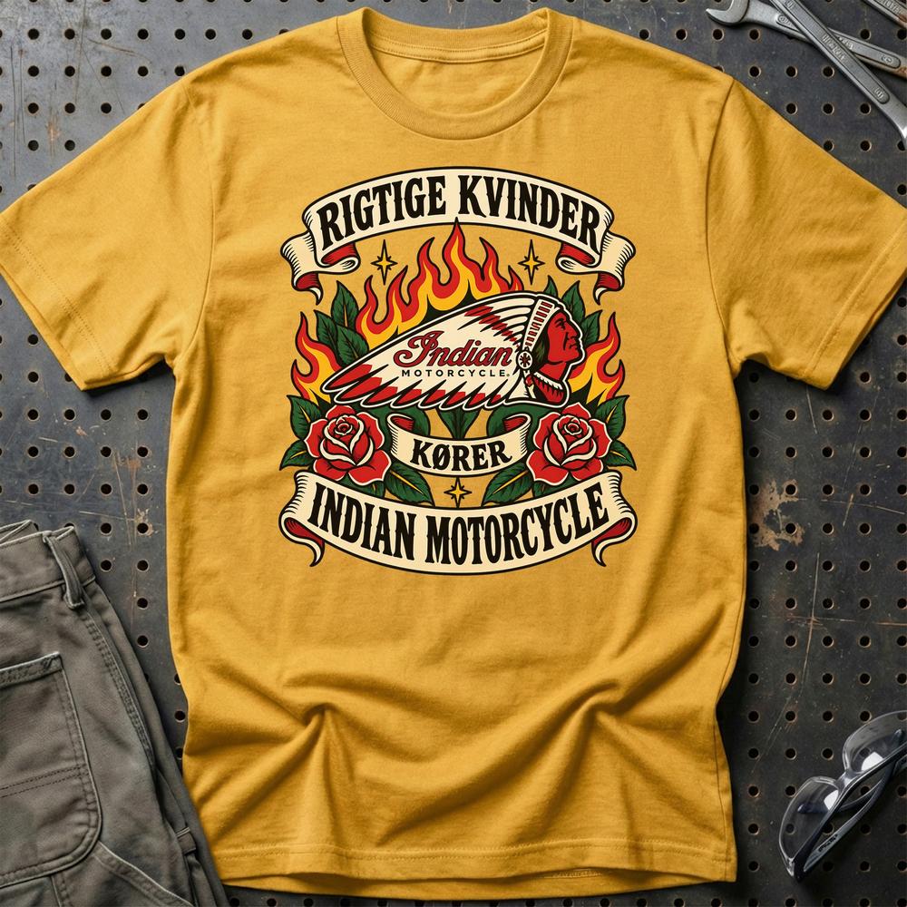 
Produktbillede af Indian Motorcycle Rigtige Kvinder Kører – Roser og Flammer T-Shirt