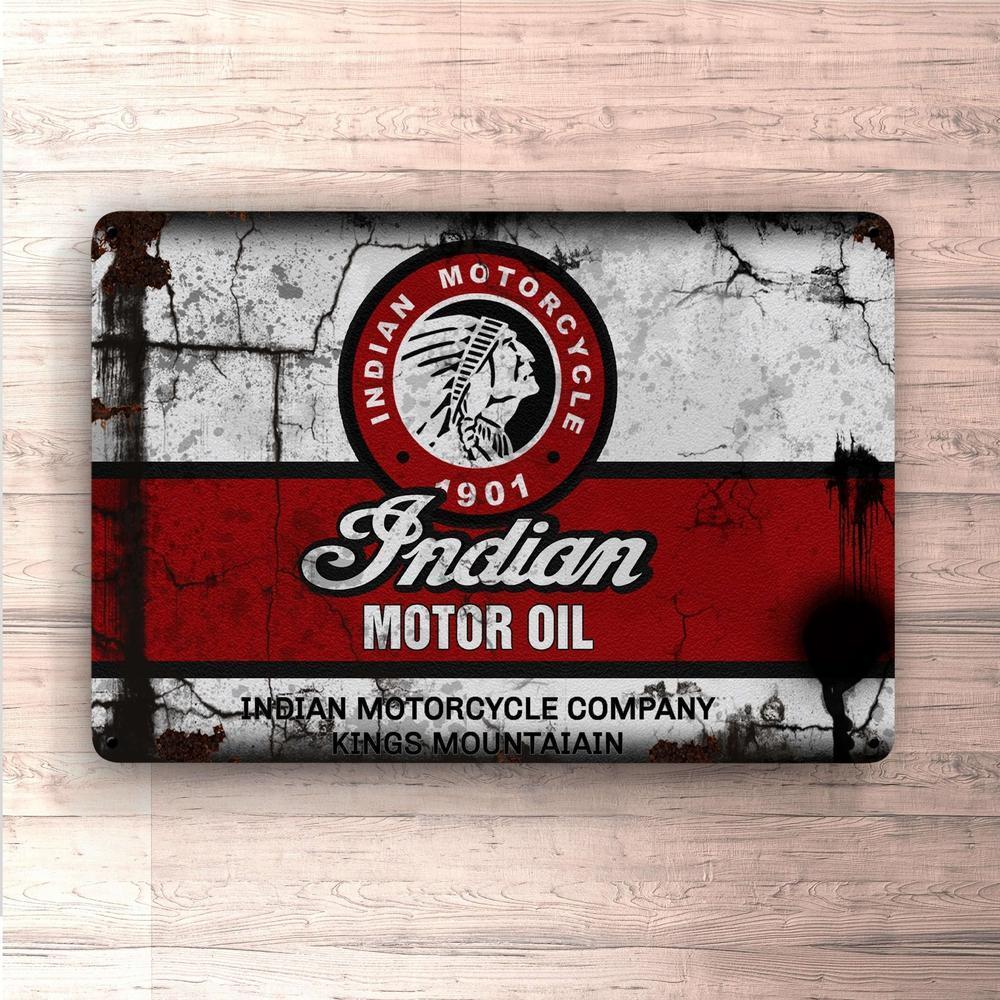 Indian Motorolie Skilte, Musemåtte, Dørmåtte , Plakat-Skilte-Motorolie-Garage Culture Shop- garage - man cave - merchandise