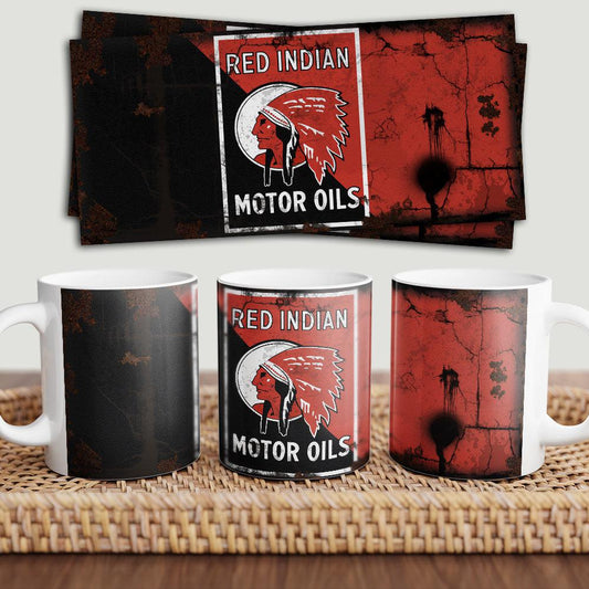 Indian Red Motorolie Keramisk Krus-Krus-Motorolie-Garage Culture Shop- garage - man cave - merchandise