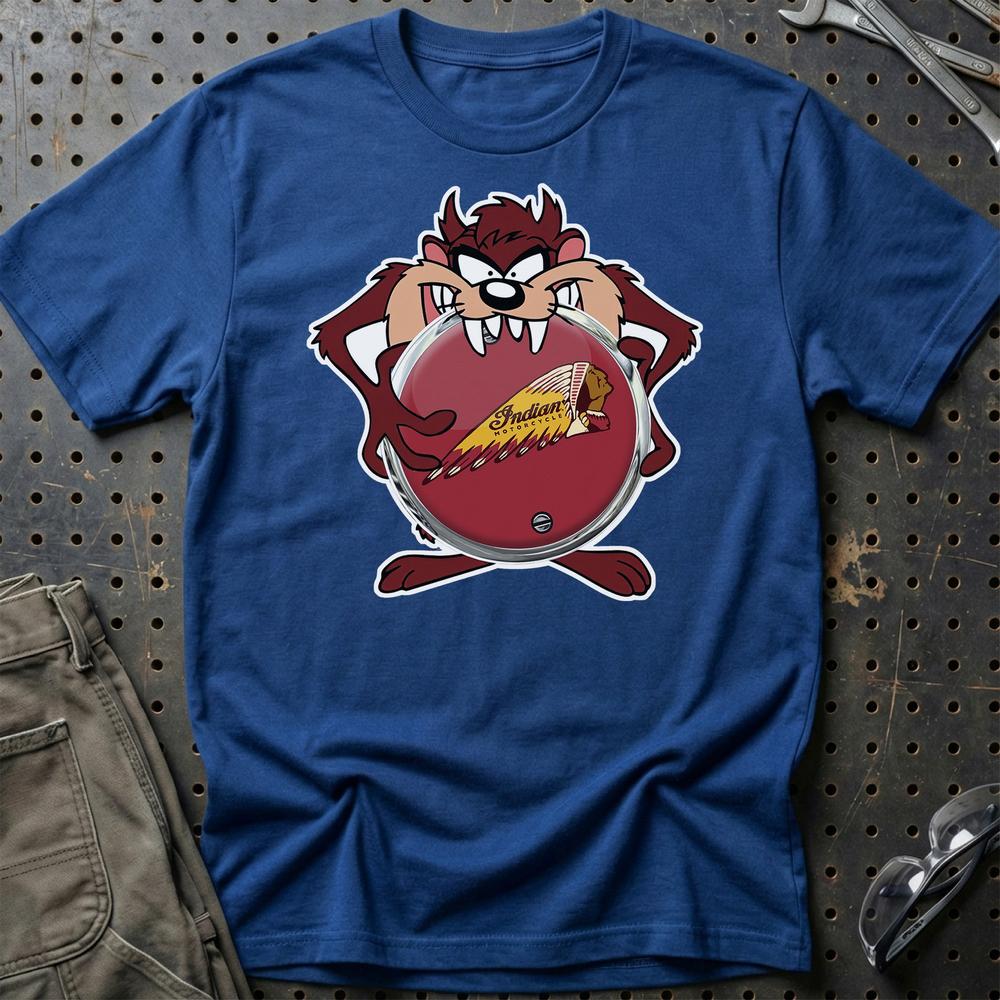 Indian TAZ T-Shirt-Beklædning-Indian-Blå Royal-S-Garage Culture Shop- garage - man cave - merchandise