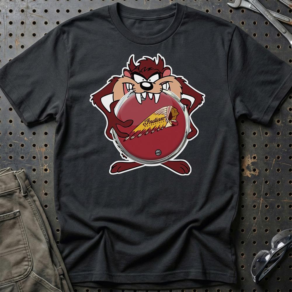 Indian TAZ T-Shirt-Beklædning-Indian-Sort-S-Garage Culture Shop- garage - man cave - merchandise
