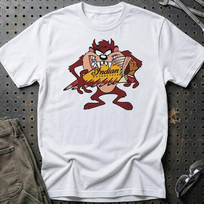 Indian TAZ Unisex T-Shirt , Bomuld-Beklædning-Indian-Hvid-S-Garage Culture Shop- garage - man cave - merchandise