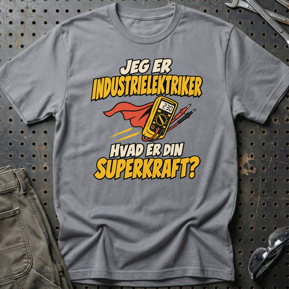 
Industrielektriker – Hvad er din superkraft? – Unisex T-Shirt – Grå Sport
