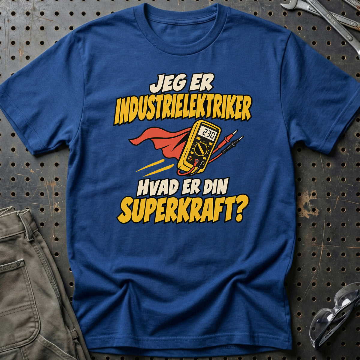 
Industrielektriker – Hvad er din superkraft? – Unisex T-Shirt – Blå Royal