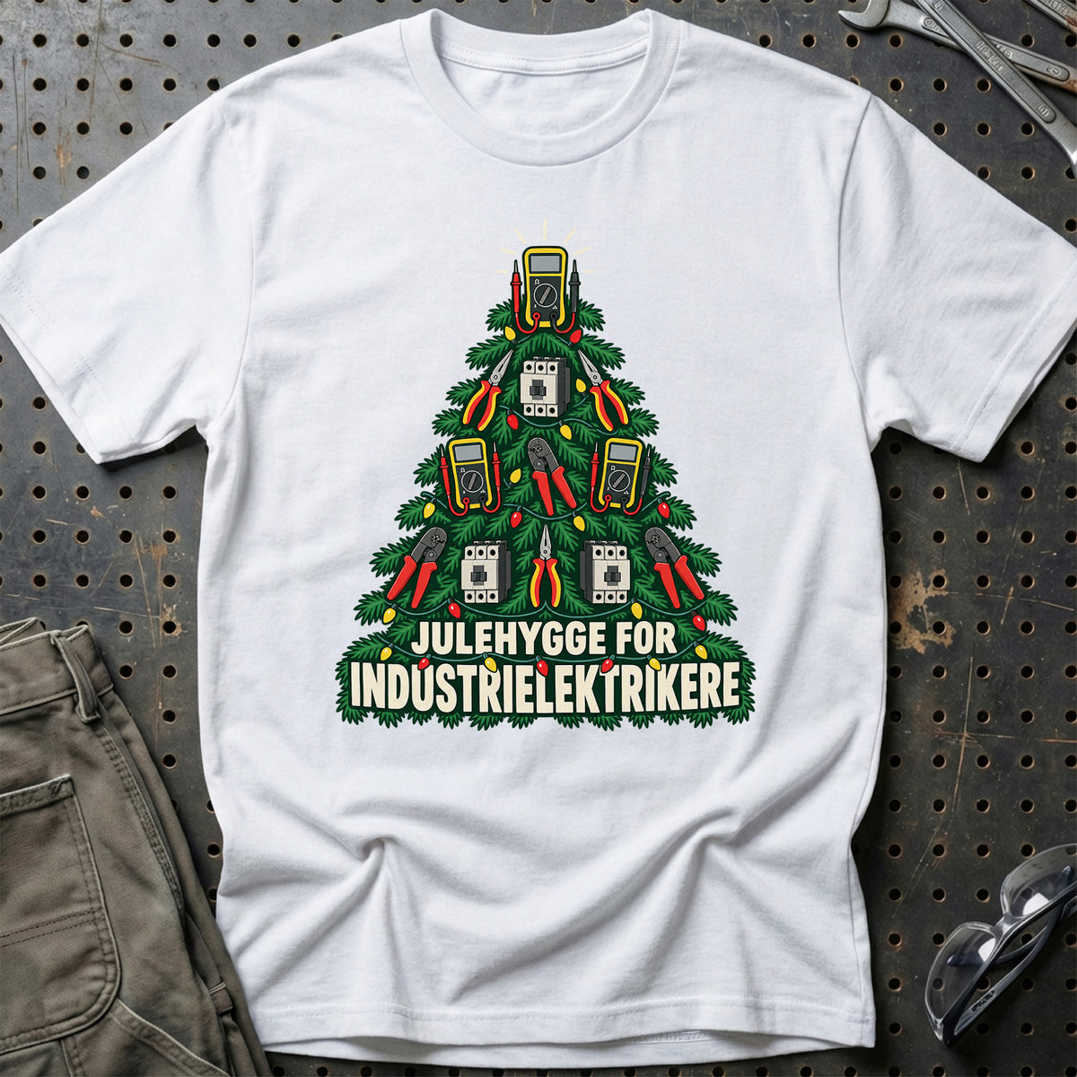 
Industrielektriker – Julehygge – Unisex T-Shirt – Hvid