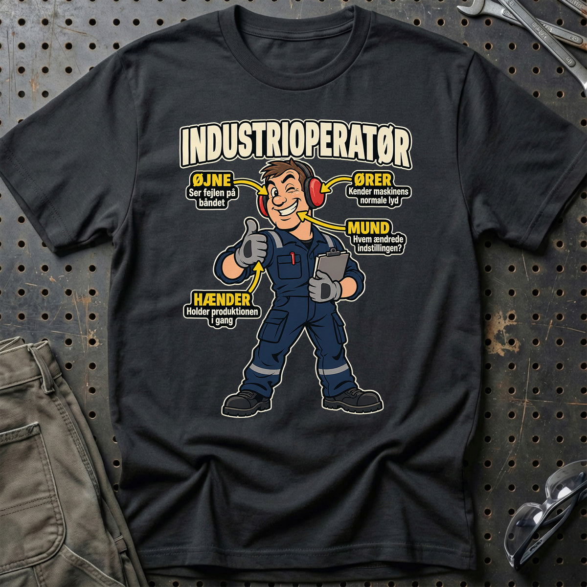 Industrioperatør – Anatomi T-Shirt-Beklædning-Garage Culture-Sort-S-Garage Culture Shop- garage - man cave - merchandise