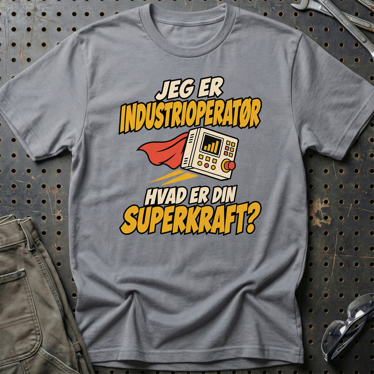 
Industrioperatør – Hvad er din superkraft? – Unisex T-Shirt – Grå Sport