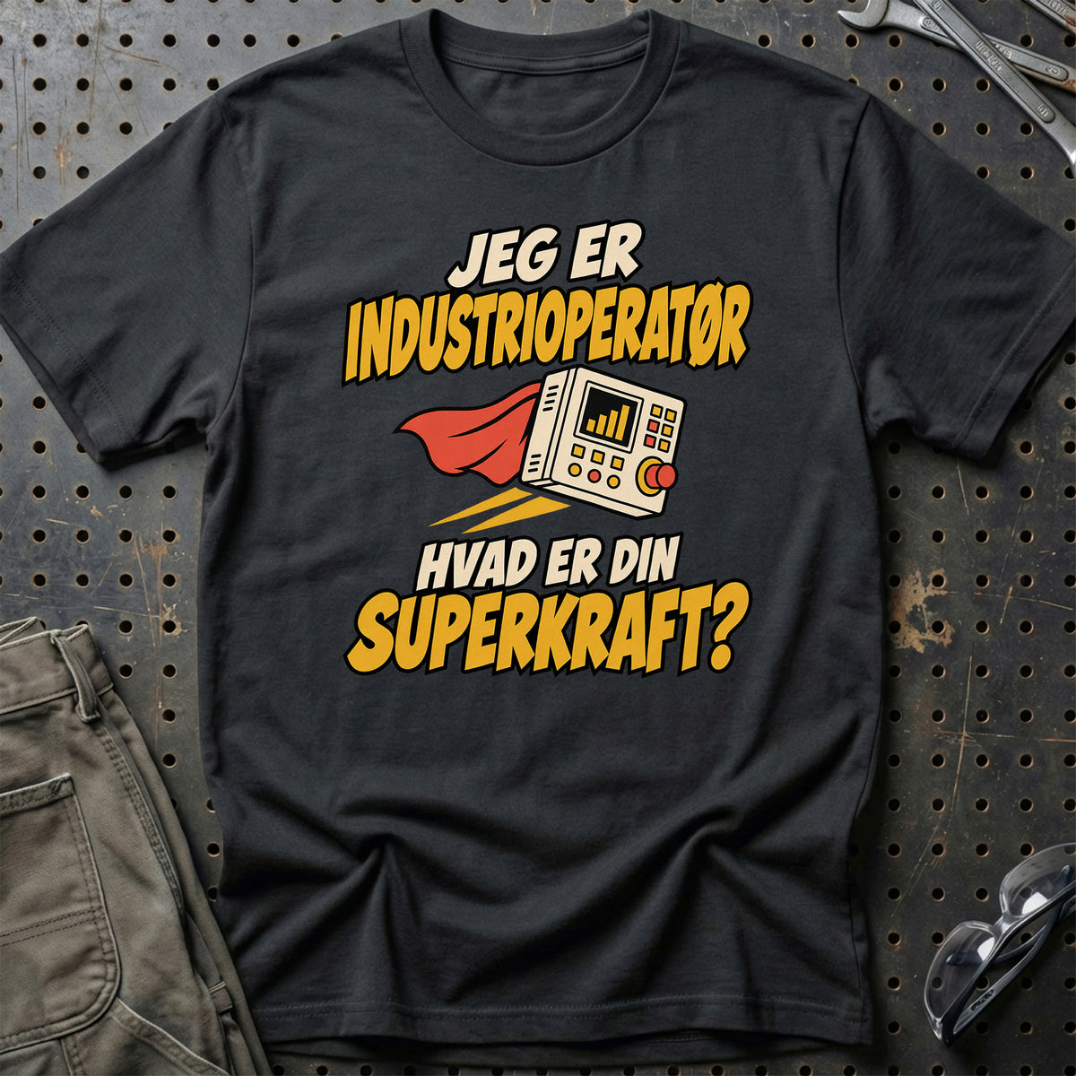 
Industrioperatør – Hvad er din superkraft? – Unisex T-Shirt – Sort