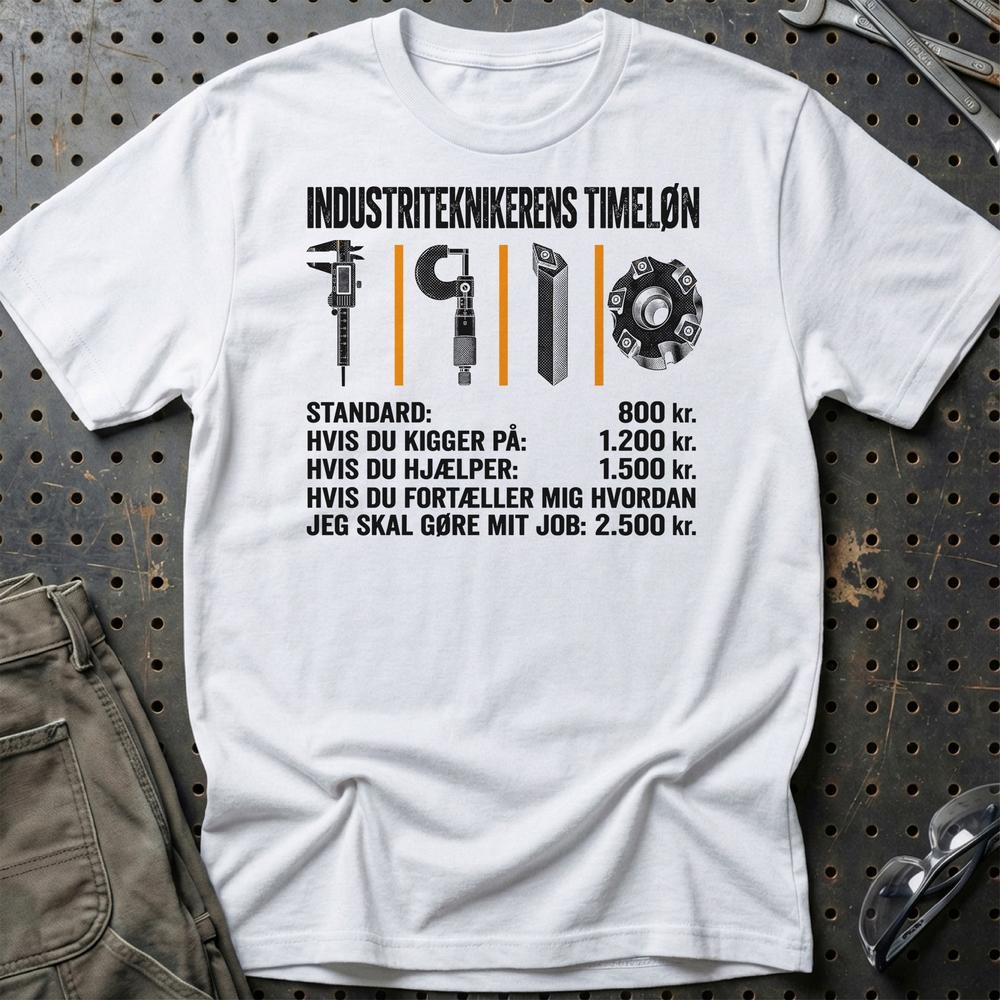 
Produktbillede af Industriteknikerens Timeløn T-Shirt