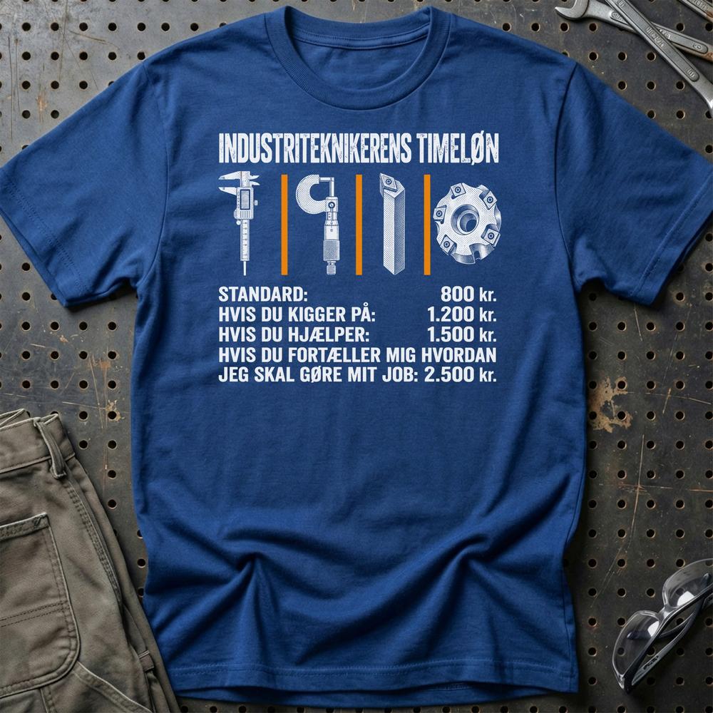 
Produktbillede af Industriteknikerens Timeløn T-Shirt
