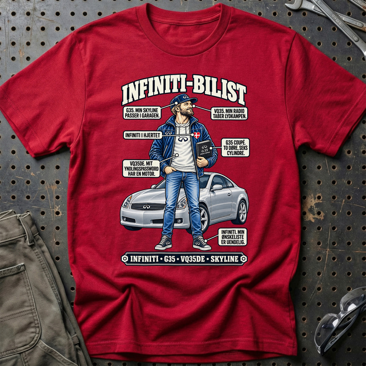 
Infiniti-Bilist T-Shirt – Rød