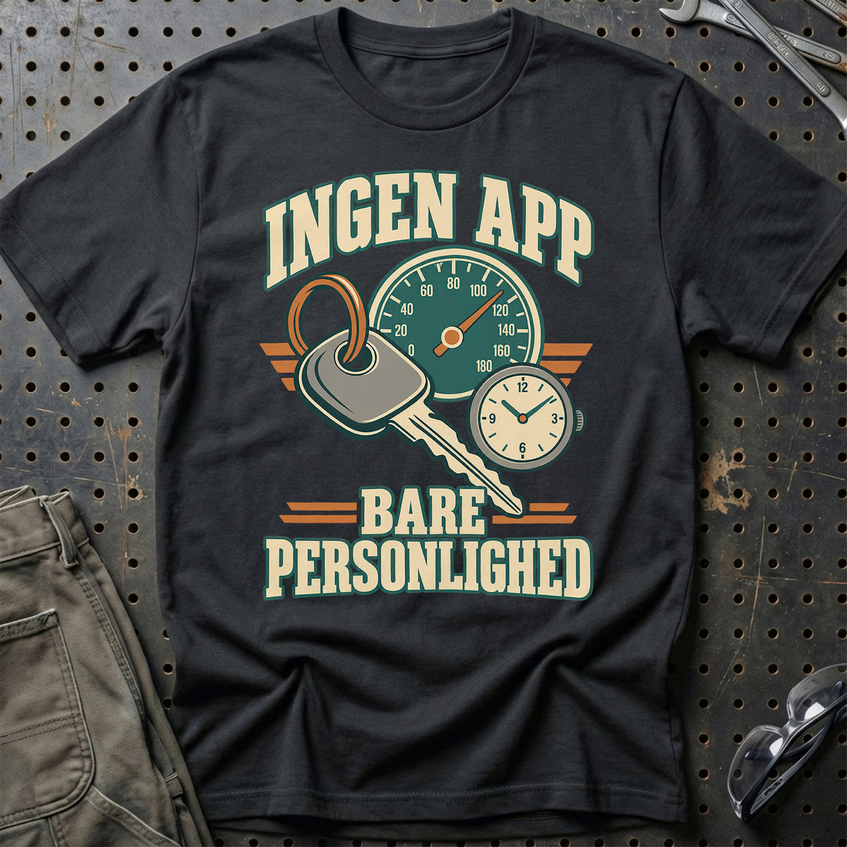 
Ingen app – Analog køreglæde T-Shirt – Sort
