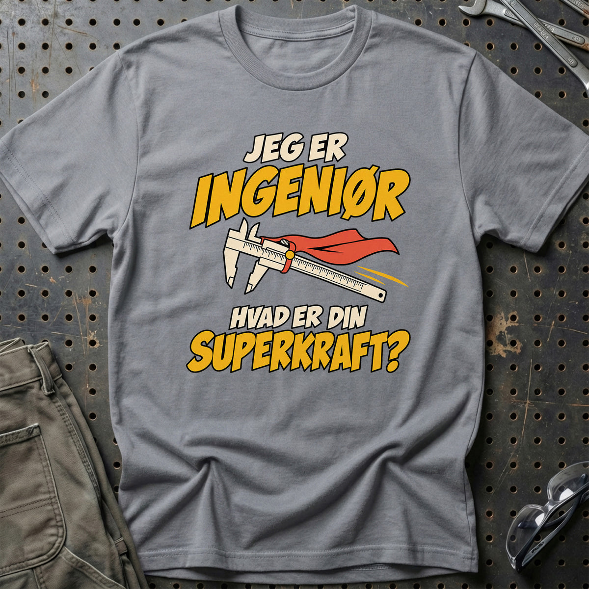 
Ingeniør – Hvad er din superkraft? – Unisex T-Shirt – Grå Sport