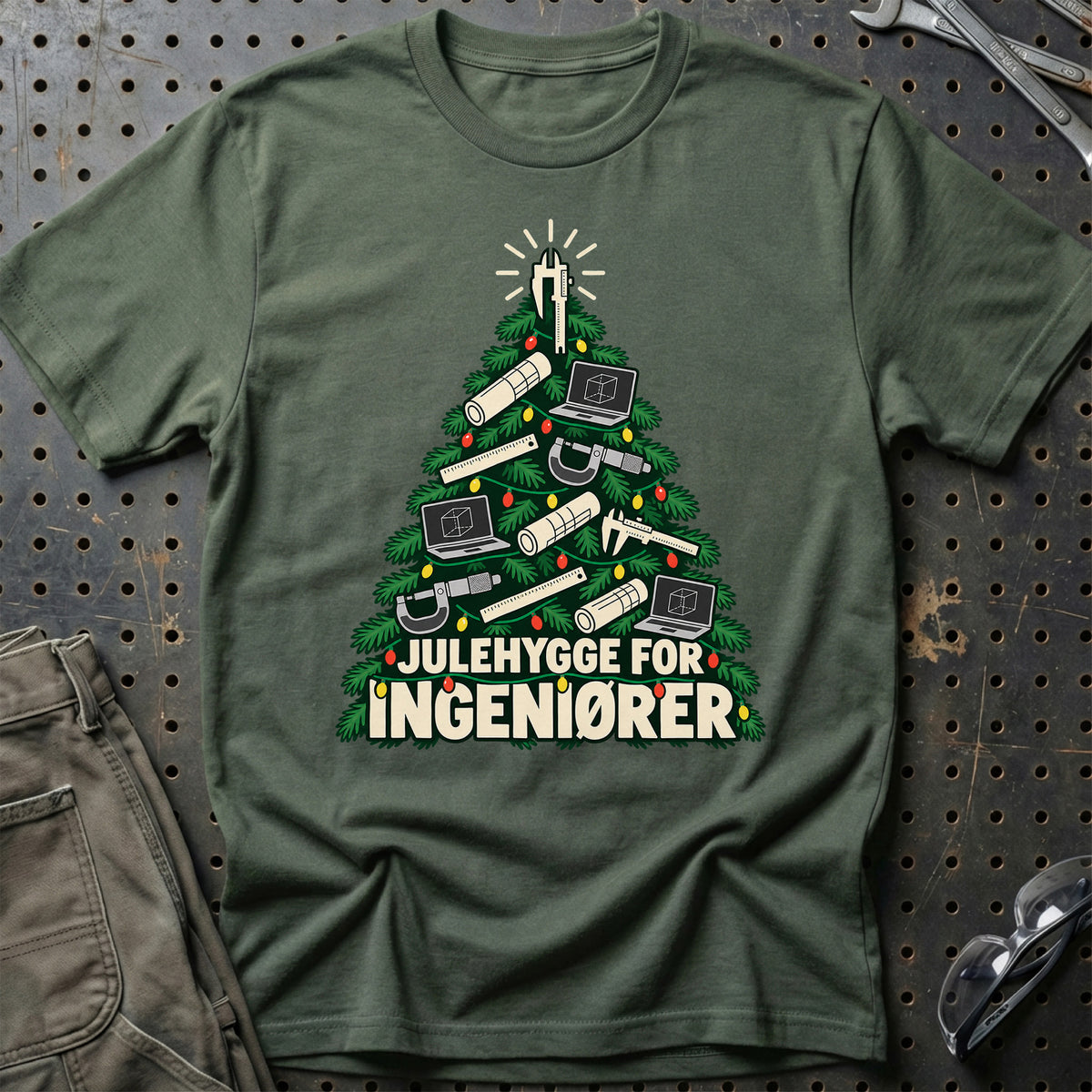 
Ingeniør – Julehygge – Unisex T-Shirt – Grøn Militær