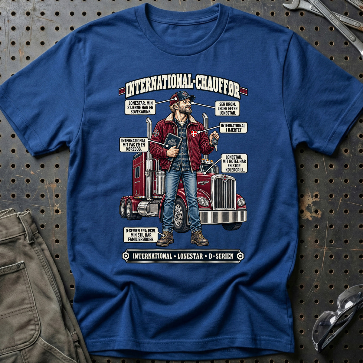 
International-Chauffør T-Shirt – Blå Royal