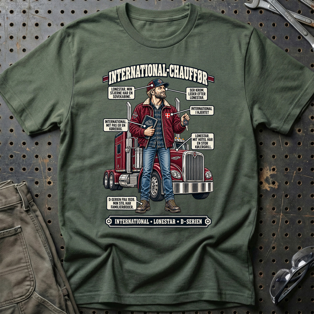 
International-Chauffør T-Shirt – Grøn Militær