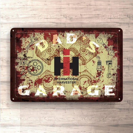 International Harvester Dads Garage Vintage Skilte, Musemåtte, Dørmåtte , Plakat-Skilte-International Harvester-Garage Culture Shop- garage - man cave - merchandise
