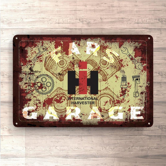 International Harvester Fars Garage Vintage Skilte, Musemåtte, Dørmåtte , Plakat-Skilte-International Harvester-Garage Culture Shop- garage - man cave - merchandise
