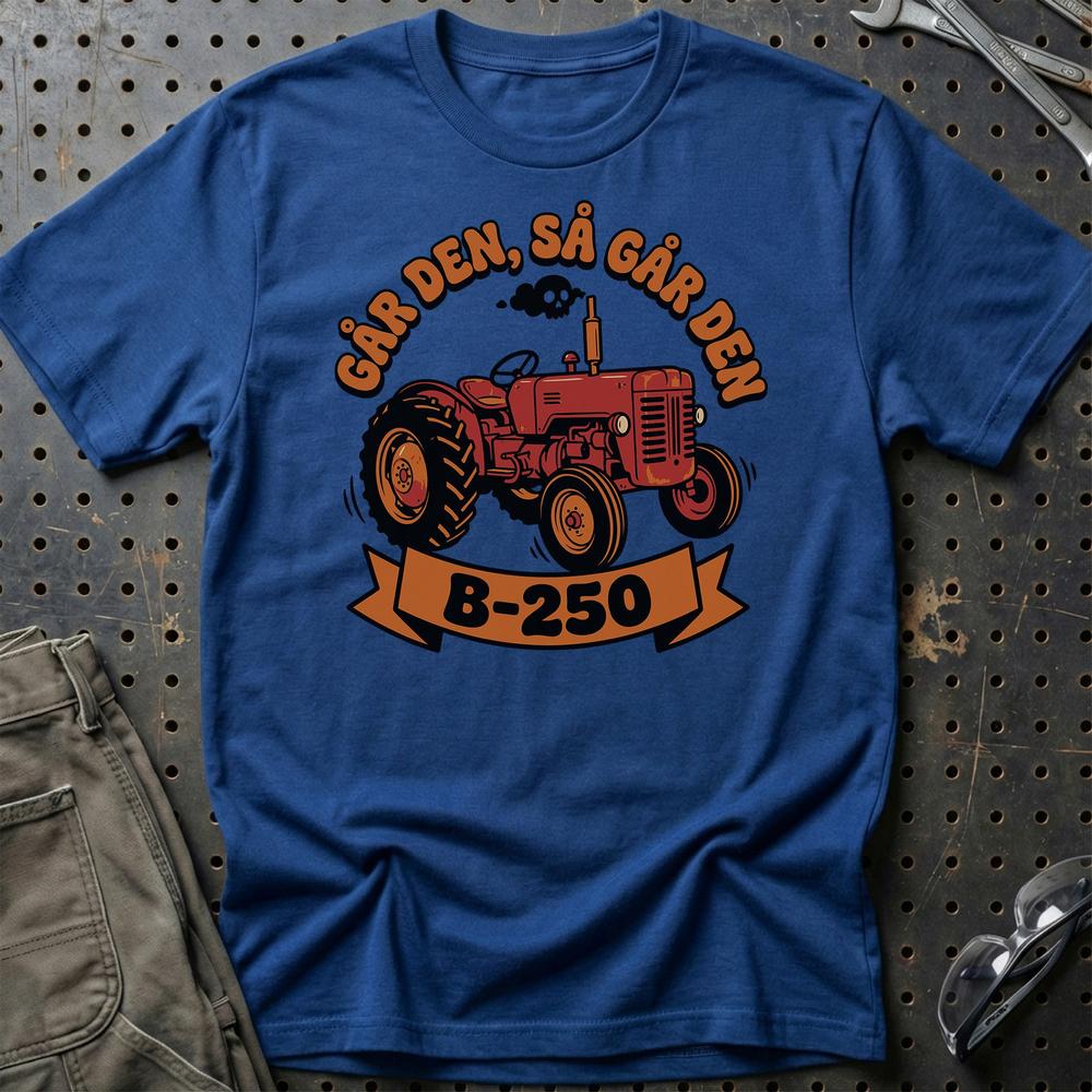 International Harvester IH B-250 Går Den, Så Går Den T-Shirt-Beklædning-International Harvester-Blå Royal-S-Garage Culture Shop- garage - man cave - merchandise
