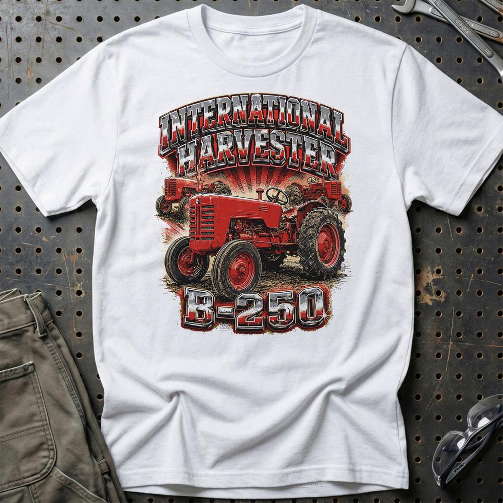 International Harvester IH B-250 Klassisk T-Shirt-Beklædning-International Harvester-Hvid-S-Garage Culture Shop- garage - man cave - merchandise