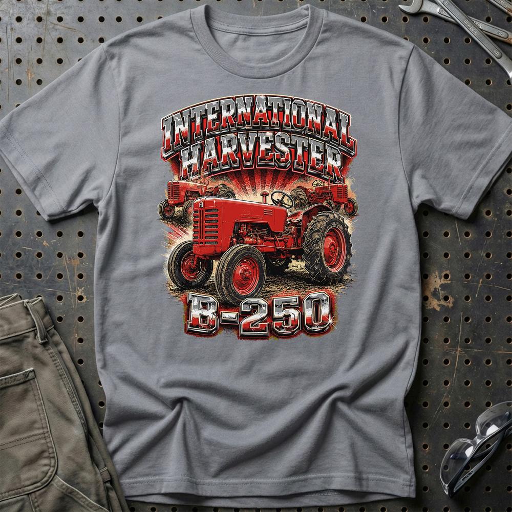 International Harvester IH B-250 Klassisk T-Shirt-Beklædning-International Harvester-Grå Sport-S-Garage Culture Shop- garage - man cave - merchandise