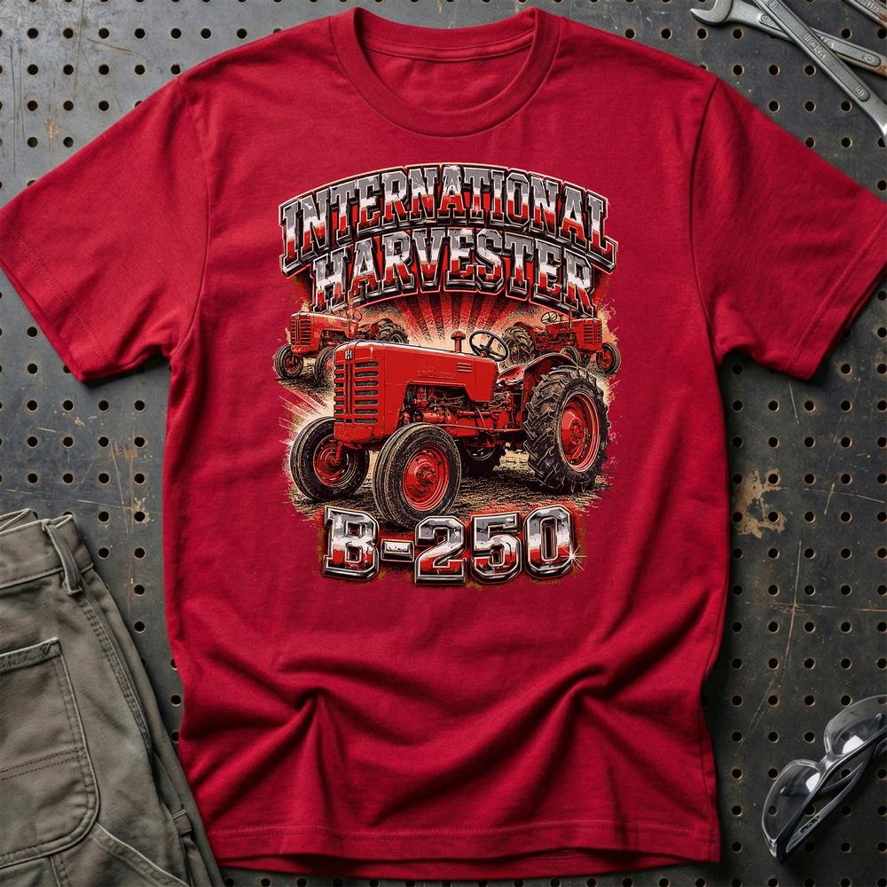 International Harvester IH B-250 Klassisk T-Shirt-Beklædning-International Harvester-Rød-S-Garage Culture Shop- garage - man cave - merchandise