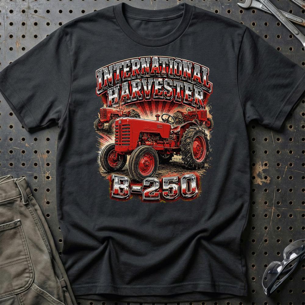 International Harvester IH B-250 Klassisk T-Shirt-Beklædning-International Harvester-Sort-S-Garage Culture Shop- garage - man cave - merchandise
