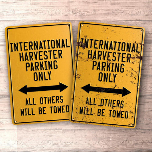 International Harvester Parking Only Skilte, Musemåtte, Dørmåtte , Plakat-Parking skilte-International Harvester-Garage Culture Shop- garage - man cave - merchandise