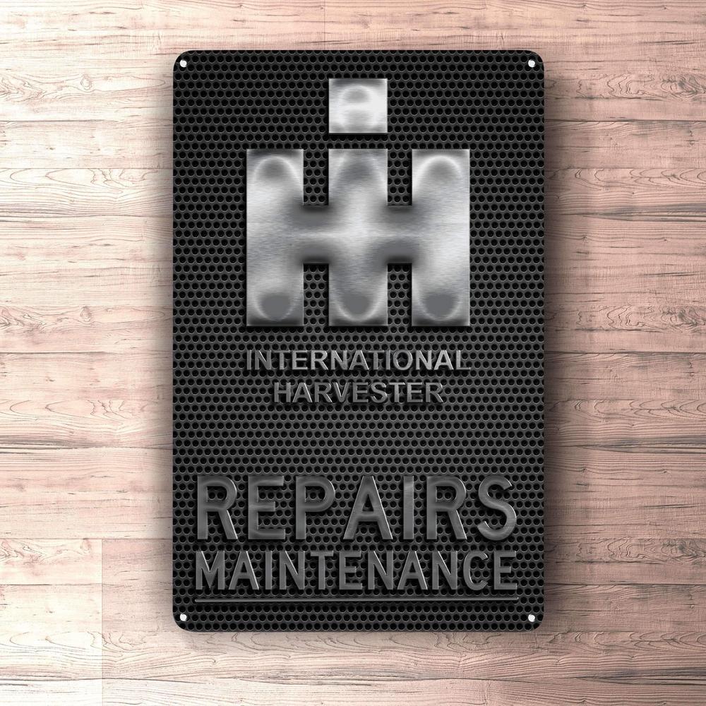 International Harvester Repairs Maintenance Skilte, Musemåtte, Dørmåtte , Plakat-Skilte-International Harvester-Garage Culture Shop- garage - man cave - merchandise