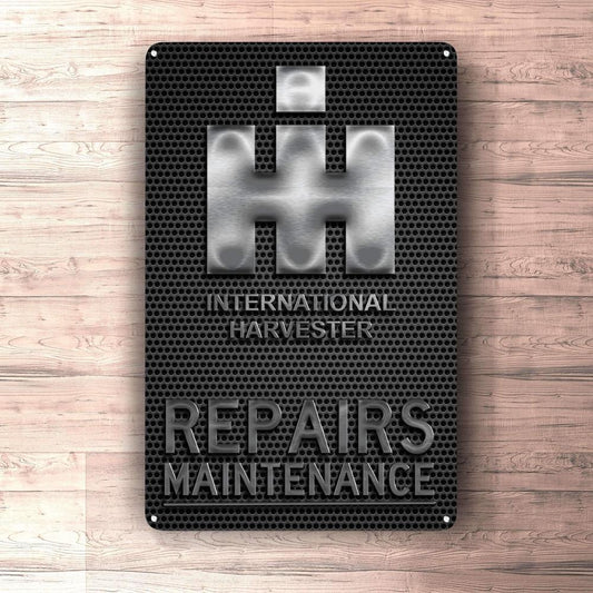 International Harvester Repairs Maintenance Skilte, Musemåtte, Dørmåtte , Plakat-Skilte-International Harvester-Garage Culture Shop- garage - man cave - merchandise