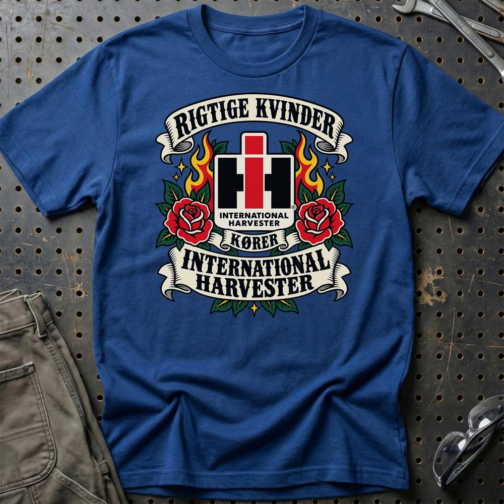 
Produktbillede af International Harvester Rigtige Kvinder Kører – Roser og Flammer T-Shirt