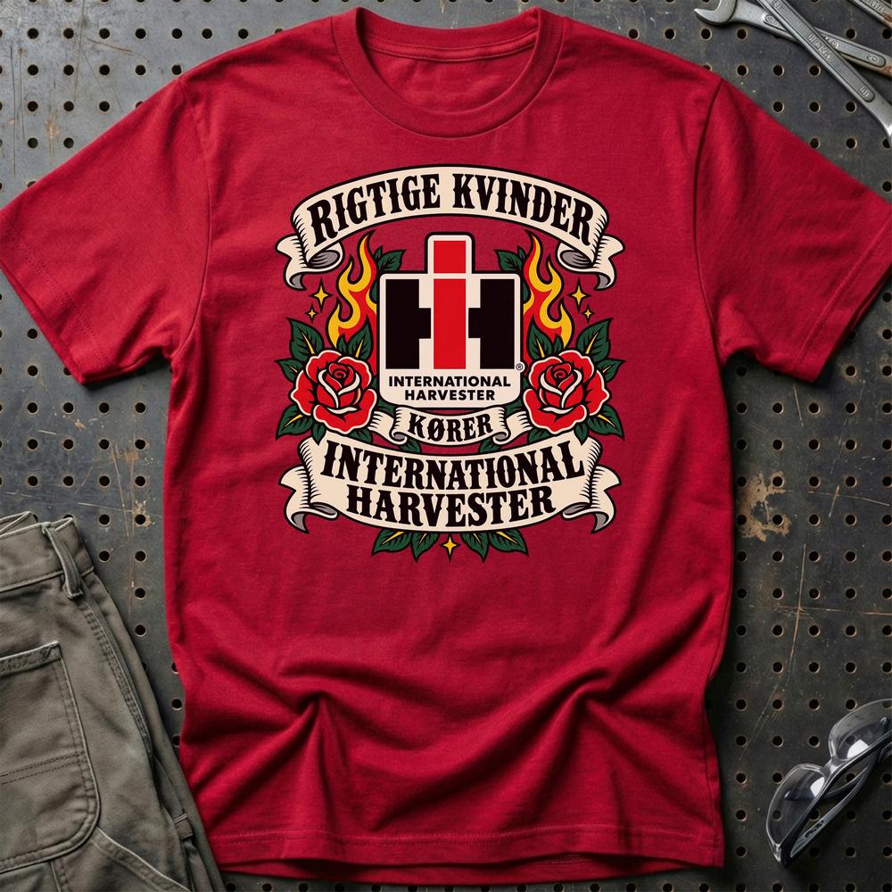 
Produktbillede af International Harvester Rigtige Kvinder Kører – Roser og Flammer T-Shirt
