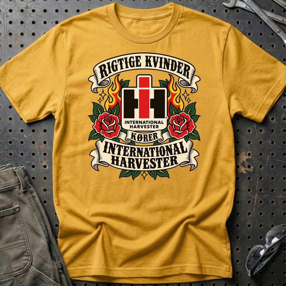 
Produktbillede af International Harvester Rigtige Kvinder Kører – Roser og Flammer T-Shirt