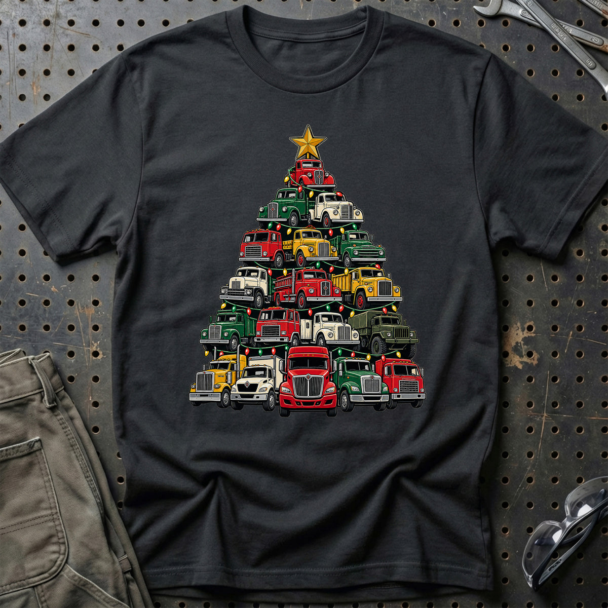 
International Truck Juletræ Christmas Tree Unisex T-Shirt – Sort – print foran