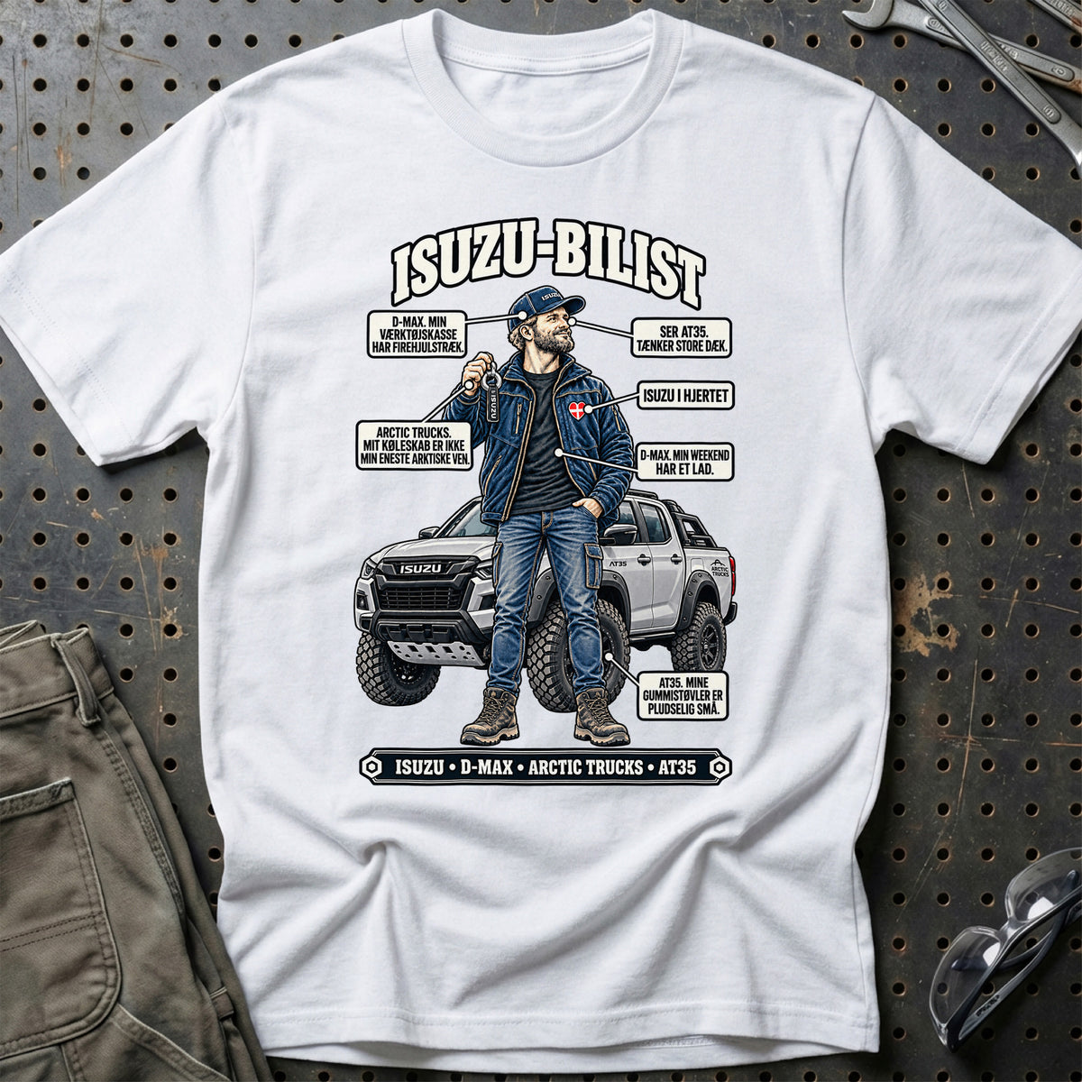 
Isuzu-Bilist T-Shirt – Hvid