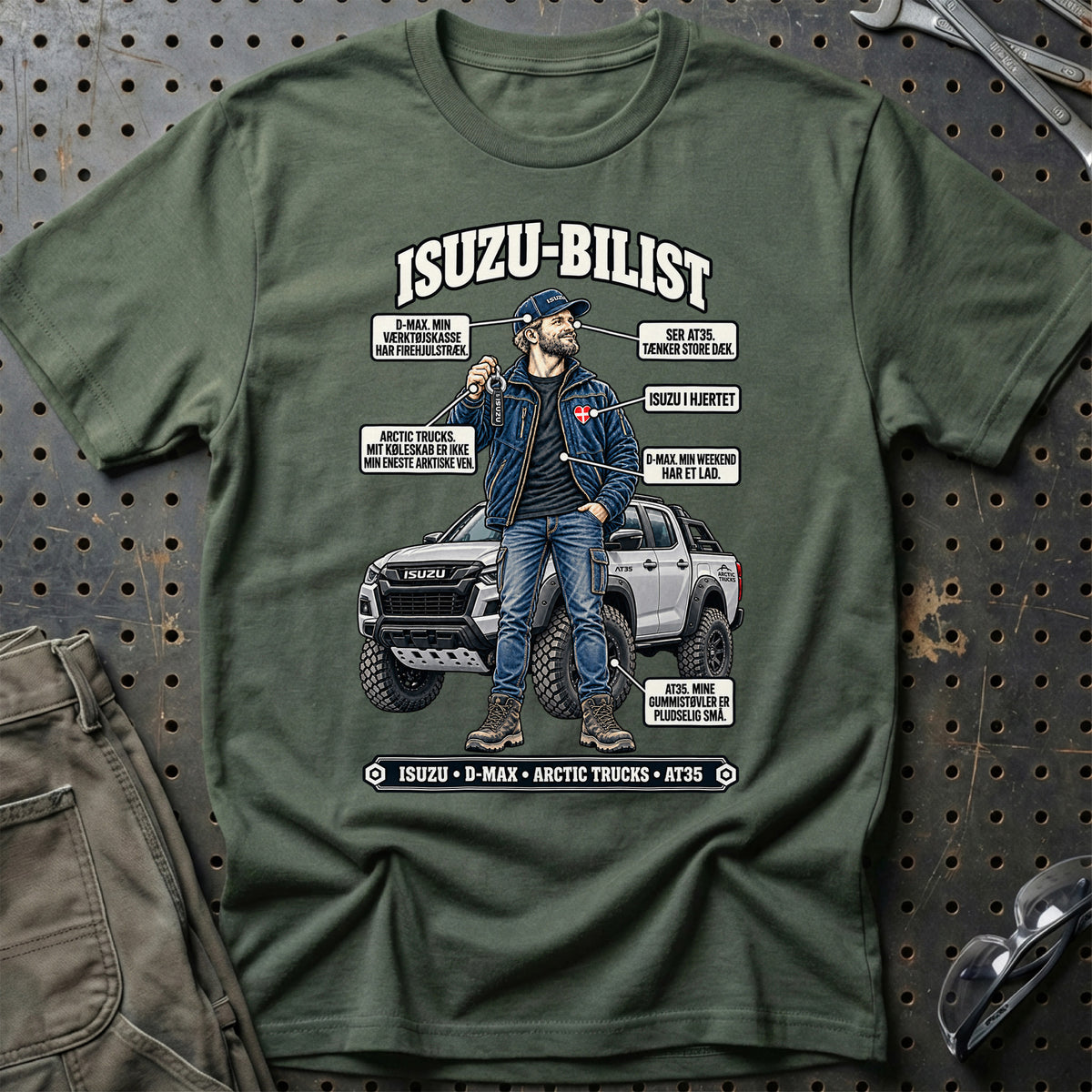 
Isuzu-Bilist T-Shirt – Grøn Militær