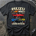 Isuzu Legends Never Die T-Shirt-Beklædning-Isuzu-Sort-S-Garage Culture Shop- garage - man cave - merchandise