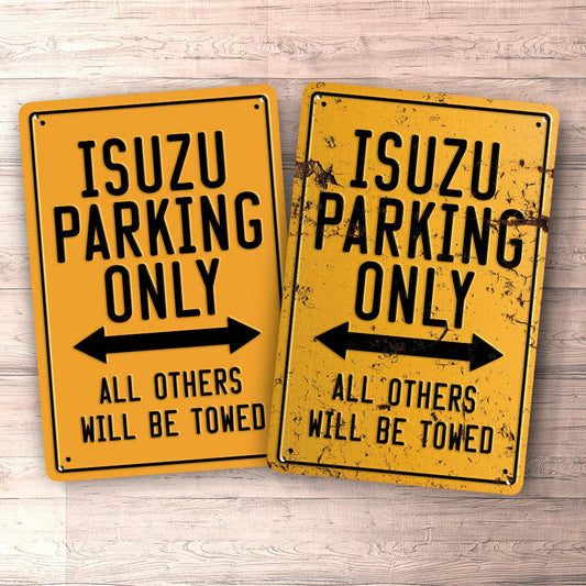 Isuzu Parking Only Skilte, Musemåtte, Dørmåtte , Plakat-Parking skilte-Isuzu-Garage Culture Shop- garage - man cave - merchandise