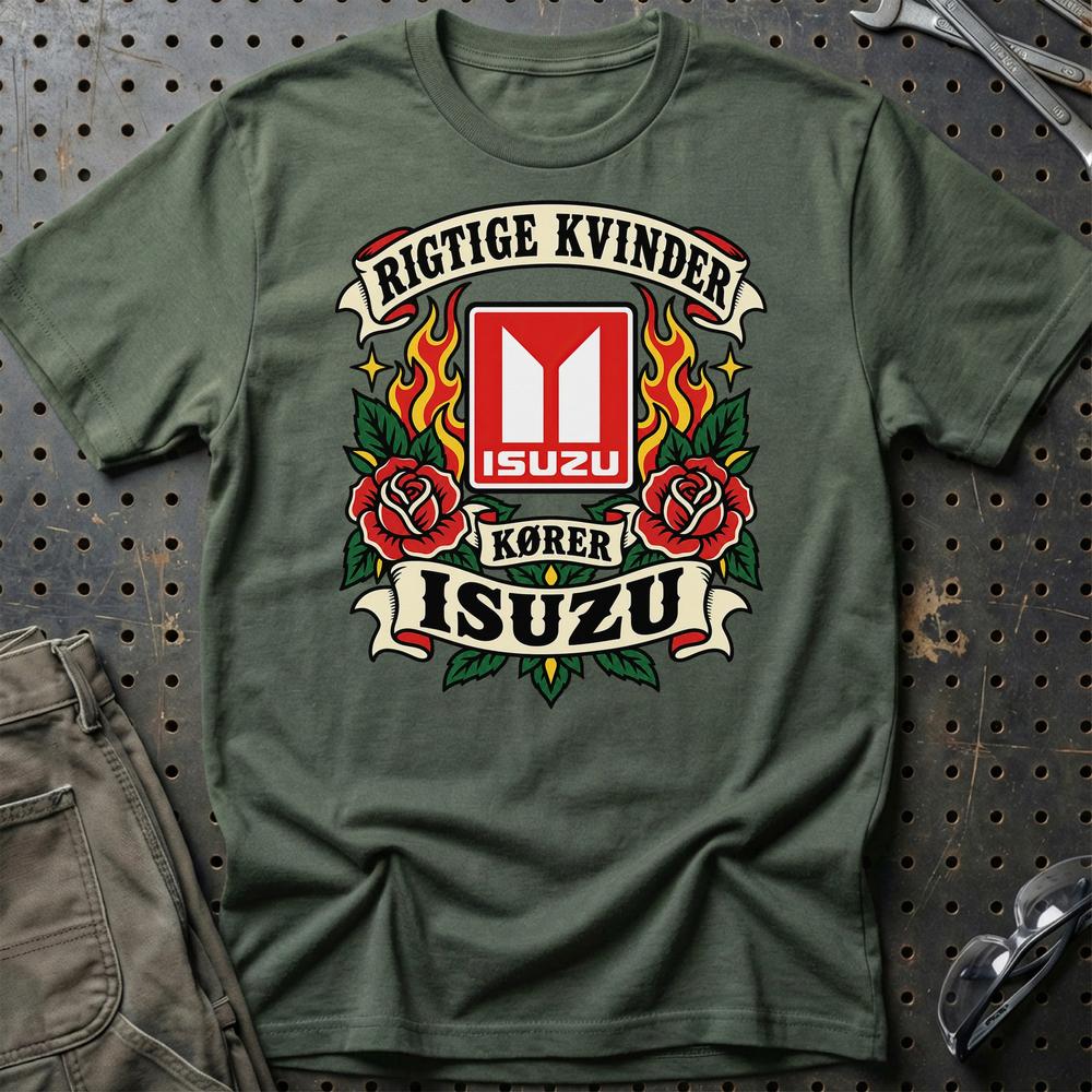 
Produktbillede af Isuzu Rigtige Kvinder Kører – Roser og Flammer T-Shirt