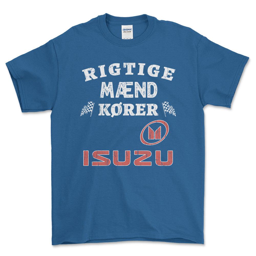 Isuzu Rigtige Mænd Kører - Unisex T-Shirt , Bomuld-Beklædning-Isuzu-Blå Royal-S-Forside-Garage Culture Shop- garage - man cave - merchandise