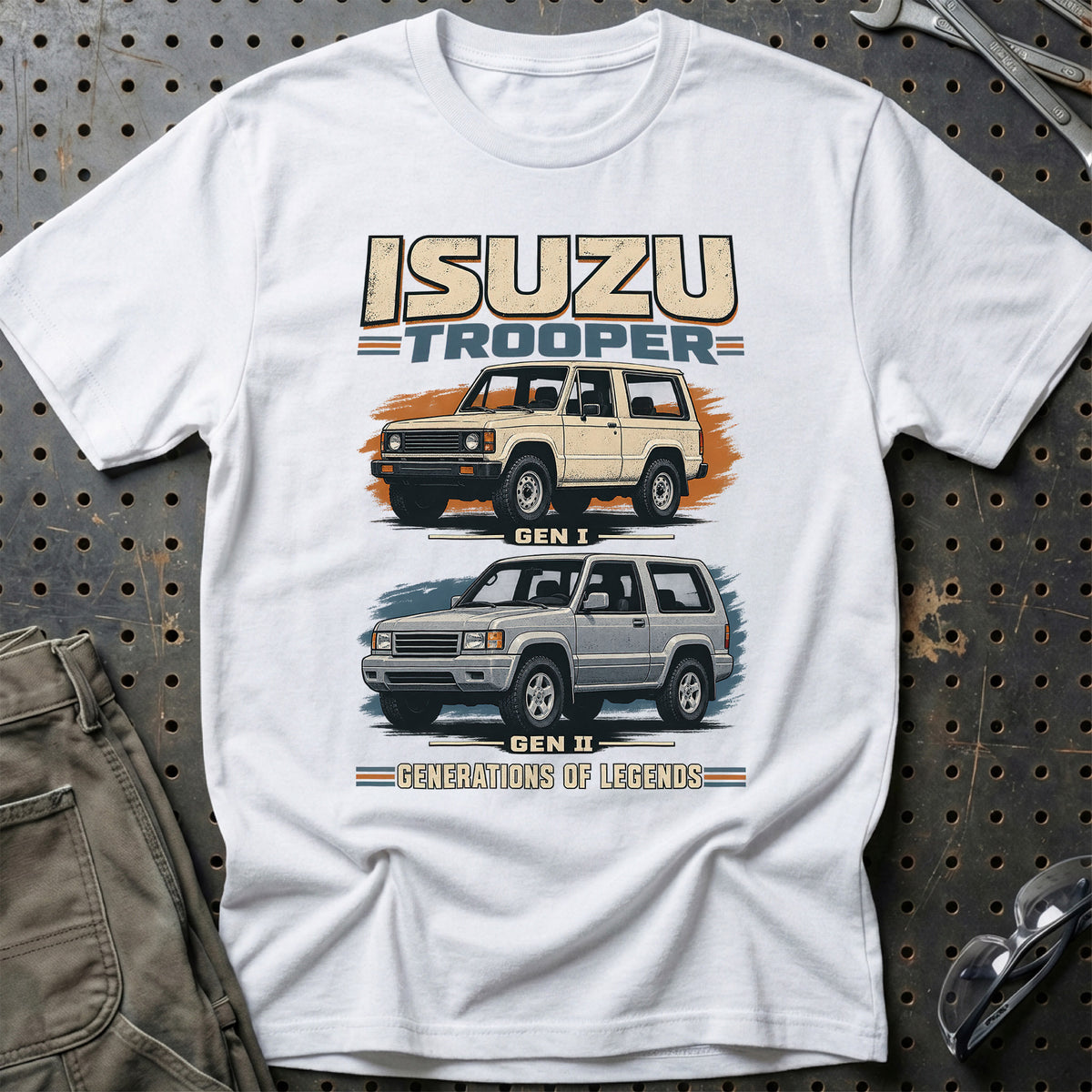 
Isuzu Trooper – Generations of Legends T-Shirt – Hvid